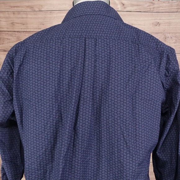 APT 9 LONG SLEEVE BLUE PAISLEY BUTTON DOWN SHIRT MENS SIZE L - Picture 5 of 8